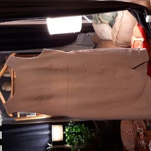 Anne Taylor Loft dove grey a line dress with knotched hem, size 16